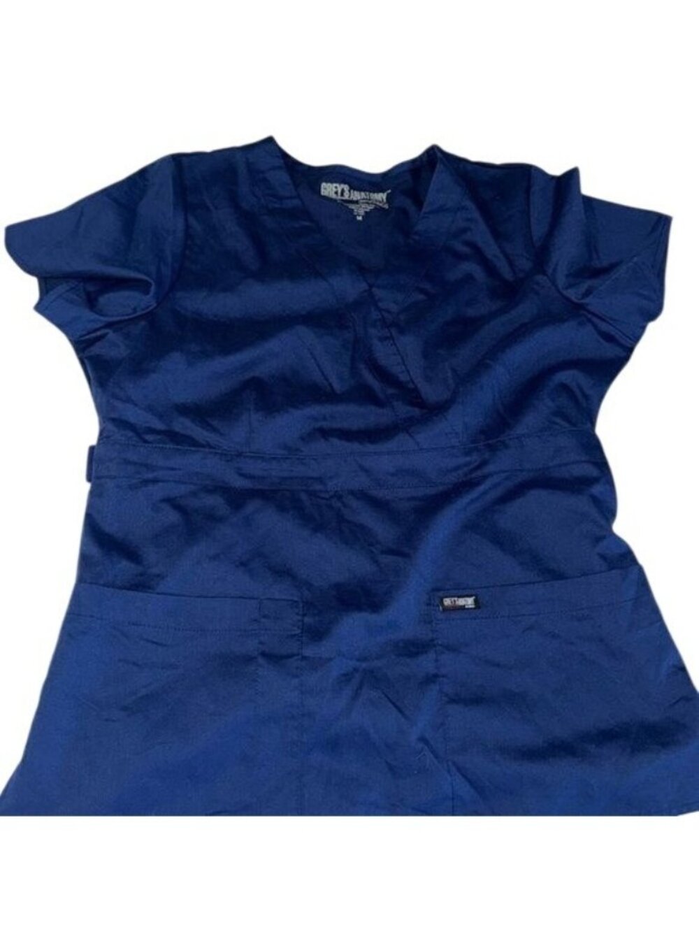 Greys Anatomy By Barco Womens Professional V-Neck Scrub Top Navy Blue Size M